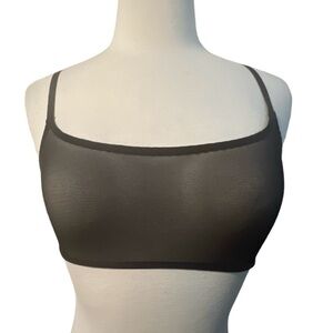 Cheap Monday Sheer Mesh Black Racerback Bandeau Bralette, Small